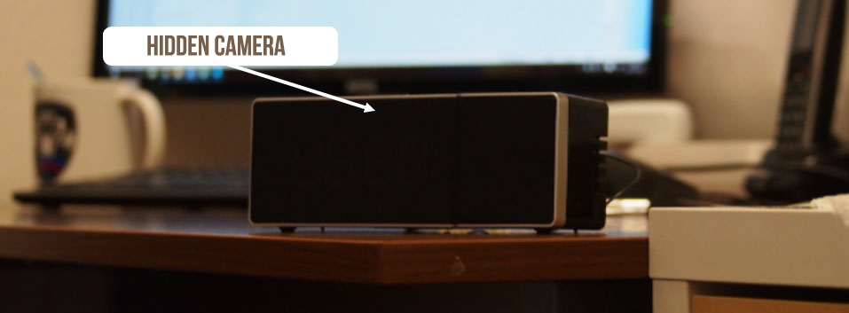 Hidden micro camera inside a clock